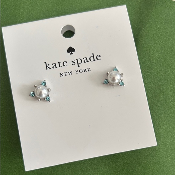 Kate Spade You‘re a Gem Earring studs Aqua Silver Earing studs NWT - Picture 1 of 3